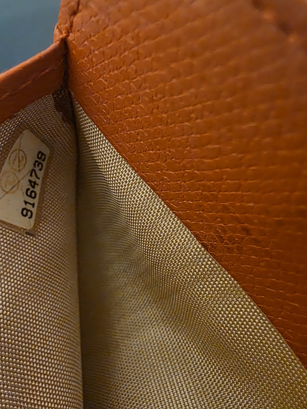 CHANEL Orange Textured Leather Continental Wallet with CC Snap - Picture 7 of 8